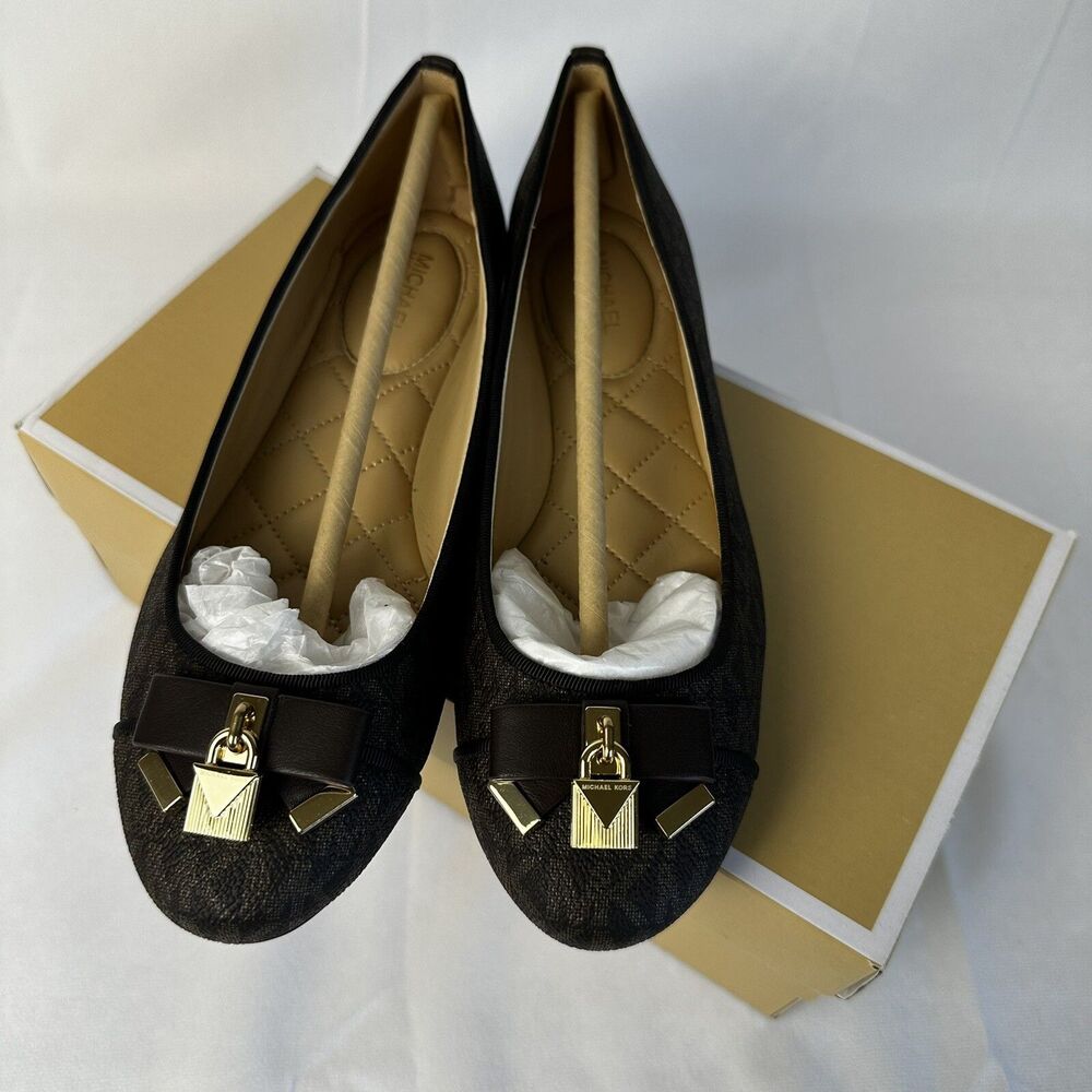Michael Kors Alice Logo Ballet Flats Size 6.5 - Picture 2 of 8